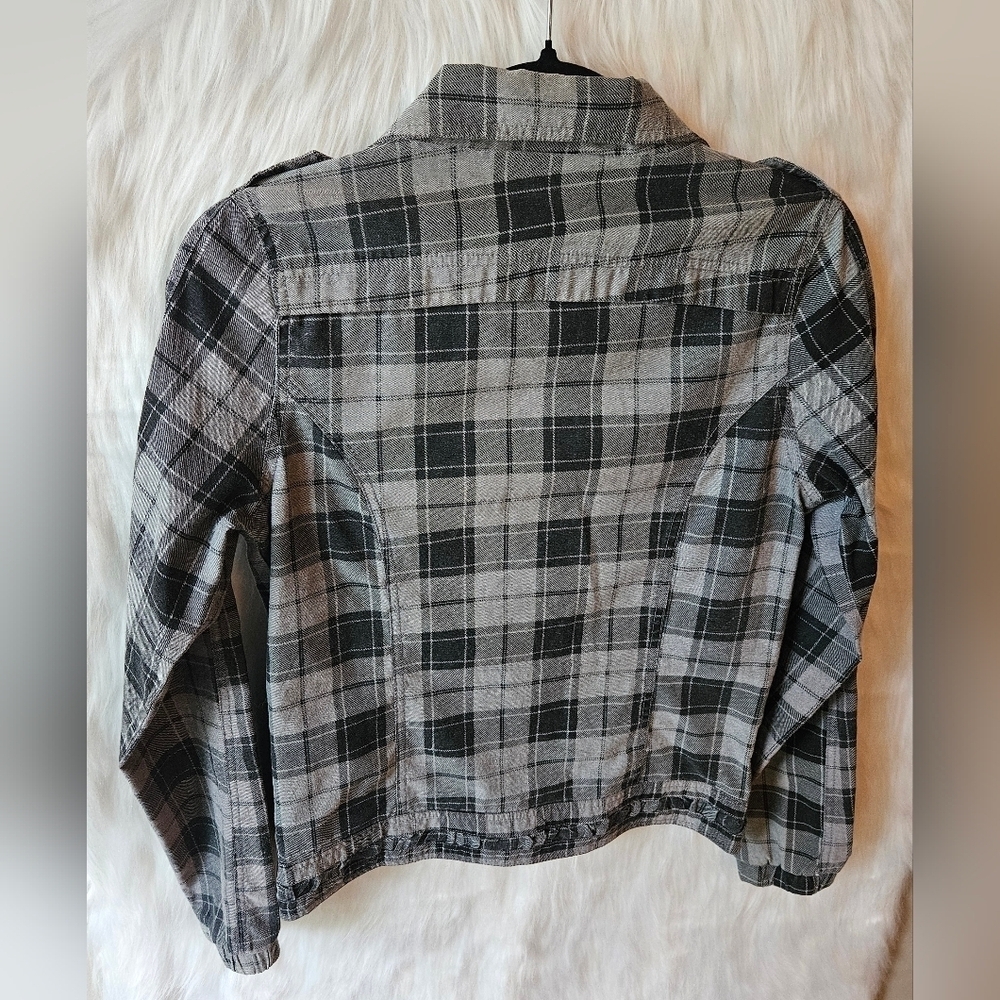 Dollhouse *Rare* 2000's Plaid Military Style Jean Jacket - Picture 4 of 7